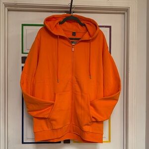 Orange Zip-Up Hoodie